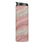 ピンクの渦巻きシルバーグリッターテクスチャ タンブラー (回転右)