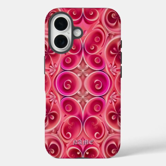 ピンクの渦巻き万華鏡のように千変万化するパターンパターン Case-Mate iPhoneケース (裏面)