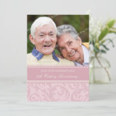 ピンクの渦巻き写真 50周年招待状 招待状 (スタンド正面)