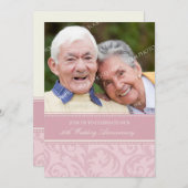 ピンクの渦巻き写真 50周年招待状 招待状 (正面/裏面)