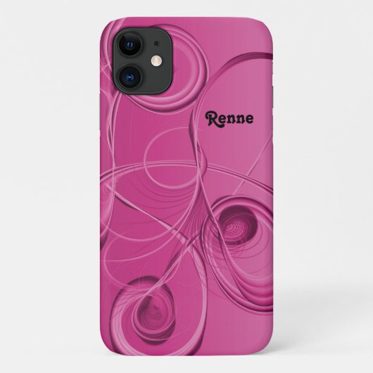 ピンクの渦巻き抽象デザイン Case-Mate iPhoneケース (裏面)