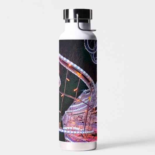 ピンクの渦巻き ウォーターボトル (左面)