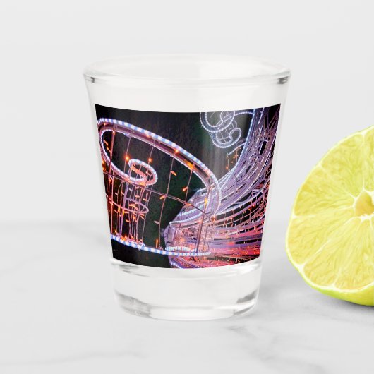 ピンクの渦巻き ショットグラス (正面)