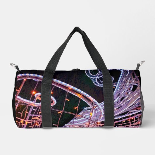 ピンクの渦巻き ダッフルバッグ (正面)