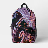 ピンクの渦巻き プリントバックパック (正面)