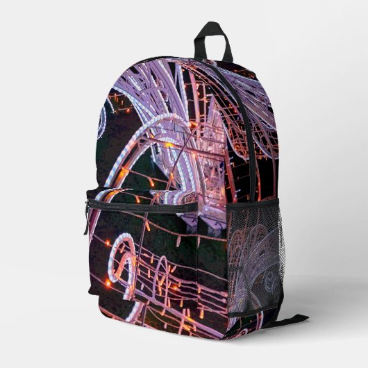 ピンクの渦巻き プリントバックパック (裏面右端)