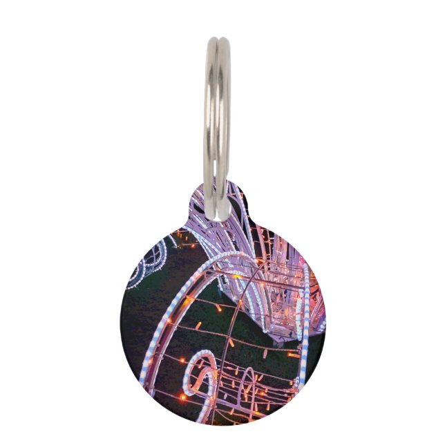 ピンクの渦巻き ペット　ネームタグ (正面)