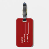 ピンクの渦巻き ラゲッジタグ (裏面縦)