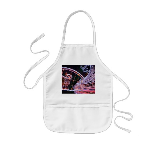 ピンクの渦巻き 子供用エプロン (正面)