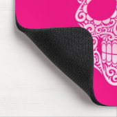 ピンクの渦巻く砂糖のスカル マウスパッド (コーナー)