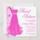 ピンクの渦巻の服の冬の不思議の国の菓子16 招待状 (正面)