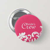 ピンクの渦巻の花嫁の乗組員ボタン 缶バッジ (正面&裏面)