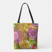 ピンクの渦巻形のなトート トートバッグ (裏面)