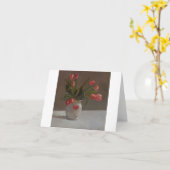 ピンクの渦巻 カード (黄色い花)