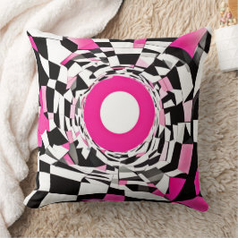 ピンクの渦:降下市松模様にする クッション