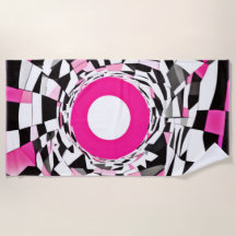 ピンクの渦：降下市松模様にする