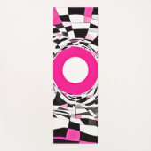 ピンクの渦：降下市松模様にする ヨガマット (正面)