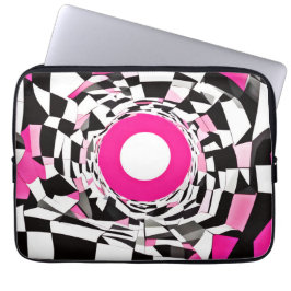 ピンクの渦:降下市松模様にする ラップトップスリーブ