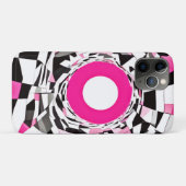 ピンクの渦:降下市松模様にする Case-Mate iPhoneケース (裏面(横))