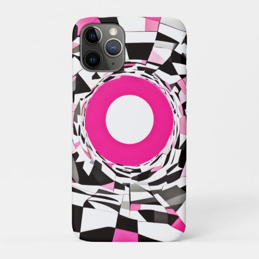 ピンクの渦:降下市松模様にする Case-Mate iPhoneケース (裏)