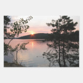 ピンクの湖の夕日（木） ラッピングペーパーシート (正面3)