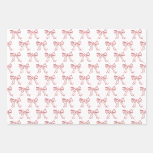 ピンクの湾曲形19" x 29"ラッピング紙3枚、マット ラッピングペーパーシート (正面)