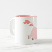 ピンクの漫画のユニコーンのマグ ツートーンマグカップ (正面左)