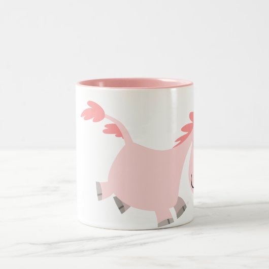 ピンクの漫画のユニコーンのマグ ツートーンマグカップ (中央)
