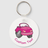 ピンクの漫画の車のキーチェーン キーホルダー (正面)