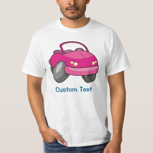 ピンクの漫画の車のTシャツ Tシャツ (正面)