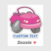 ピンクの漫画の車 シール (シート)