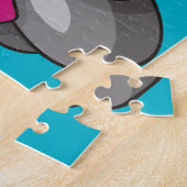 ピンクの漫画の車 ジグソーパズル (側面)