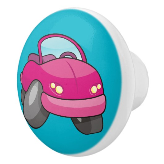 ピンクの漫画の車 セラミックノブ (右)