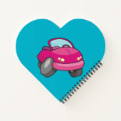 ピンクの漫画の車 ノートブック (裏面)