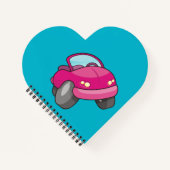 ピンクの漫画の車 ノートブック (正面)