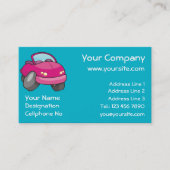 ピンクの漫画の車 名刺 (正面)