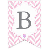 ピンクの漫画キリン赤ちゃんシャワー バンティングフラッグ (第3の旗)