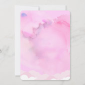 ピンクの漫画クマの虹の赤ちゃんシャワー 招待状 (裏面)