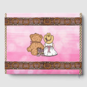 ピンクの漫画女性のカーボーイベビーシャワー ゲストブック (裏面)