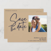 ピンクの濃紺のスクリプモダントの写真 ポストカード (正面/裏面)