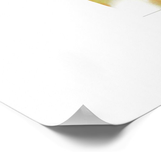 ピンクの火の蘭、超現実的な水色の花模様 ポスター (角)