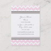 ピンクの灰色のシェブロンのレトロの名刺 名刺 (裏面)
