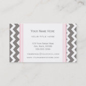 ピンクの灰色のシェブロンのレトロの名刺 名刺 (裏面)