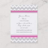 ピンクの灰色のシェブロンのレトロの名刺 名刺 (裏面)