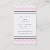 ピンクの灰色のシェブロンのレトロの名刺 名刺 (裏面)