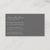 ピンクの灰色のシェブロンパターン名刺 名刺 (裏面)