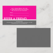 ピンクの灰色のシンプルは友人のカスタム・カードを参照します 紹介カード (正面/裏面)