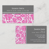 ピンクの灰色のダマスク織のお母さんのテレホンカード コーリングカード (正面/裏面)