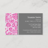 ピンクの灰色のダマスク織のお母さんのテレホンカード コーリングカード (裏面)