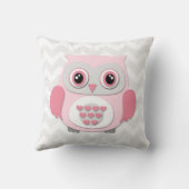 ピンクの灰色のフクロウの子供部屋の装飾用クッション クッション (裏面)